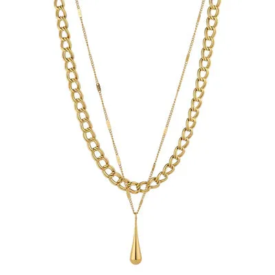 Layered Curb Chain Necklace- Knight & Day