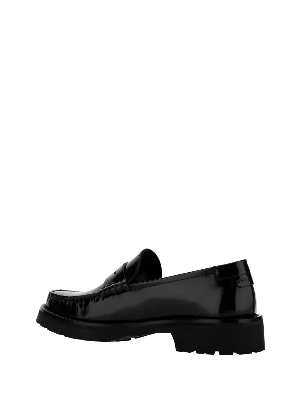 Le Loafer Chunky Monogram Penny Slipper in Smooth Leather - Black