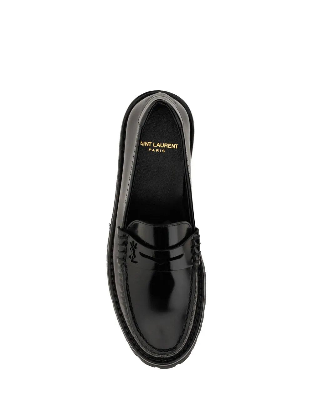 Le Loafer Chunky Monogram Penny Slipper in Smooth Leather - Black