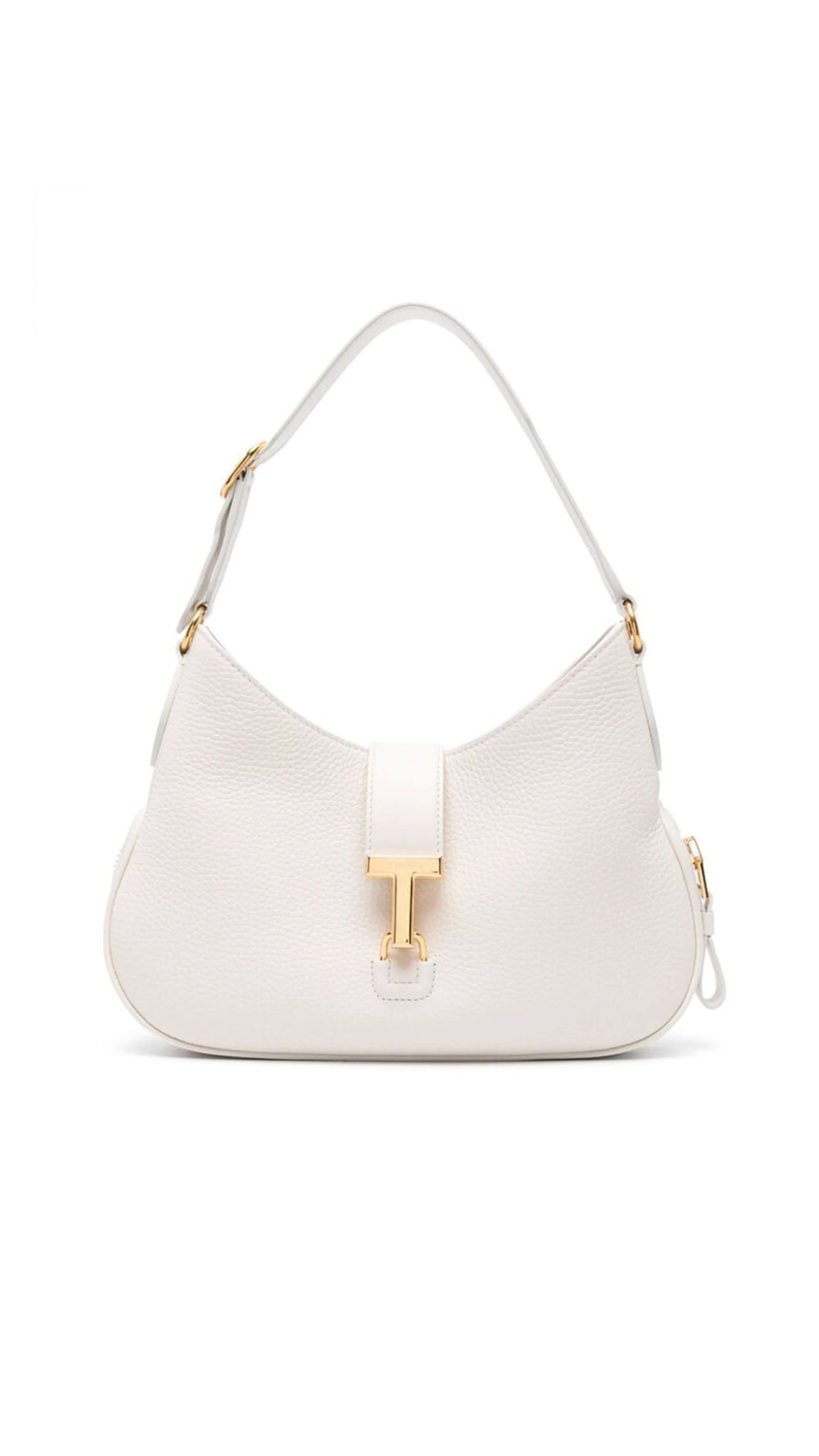 Leather Monarch Medium Hobo Bag - Chalk