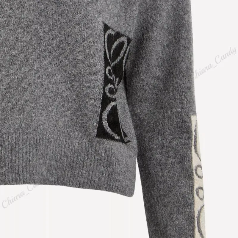 LOEWE  |Crew Neck Monogram Casual Style Wool Long Sleeves