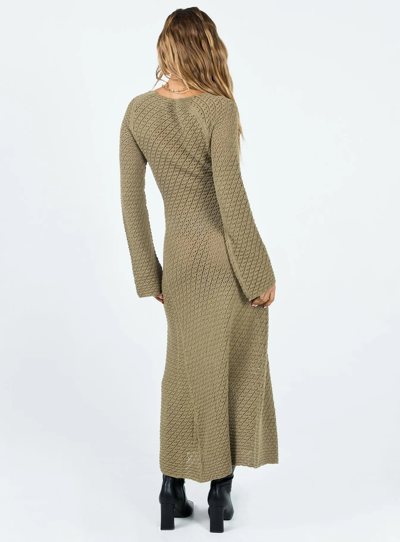 Lorena Long Sleeve Maxi Dress Khaki