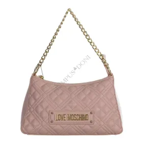 LOVE MOSCHINO - BORSA HOBO TRAPUNTATA LETTERING LOGO ROSA - LOVE MOSCHINO - Tempus Doni