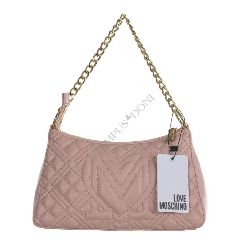 LOVE MOSCHINO - BORSA HOBO TRAPUNTATA LETTERING LOGO ROSA - LOVE MOSCHINO - Tempus Doni