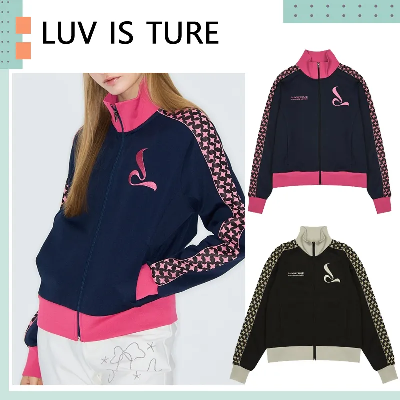 LUV IS TRUE  |Casual Style Street Style Long Sleeves Logo Cardigans