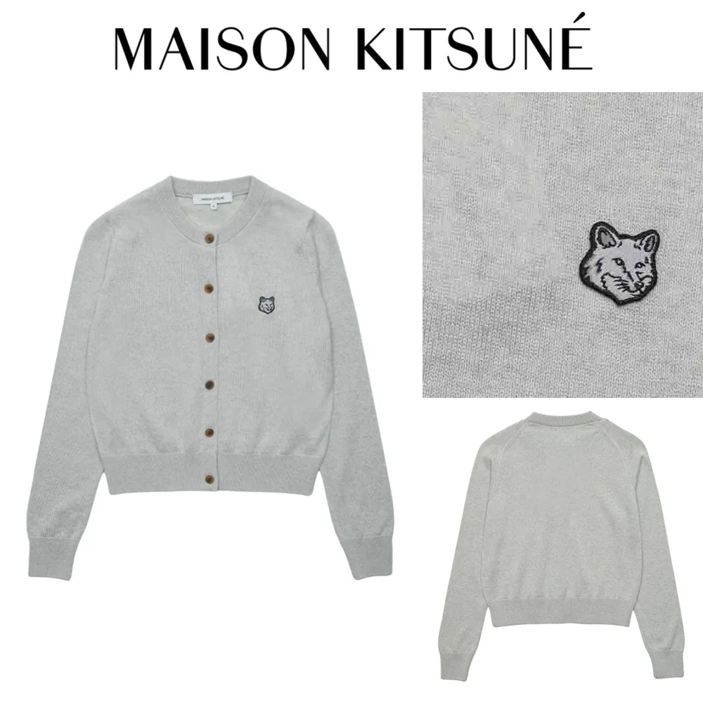 MAISON KITSUNE  |Unisex Plain Other Animal Patterns Logo Cardigans