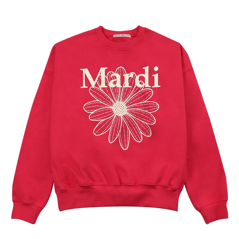 Mardi Mercredi  |Flower Patterns Rib Street Style U-Neck Long Sleeves Plain