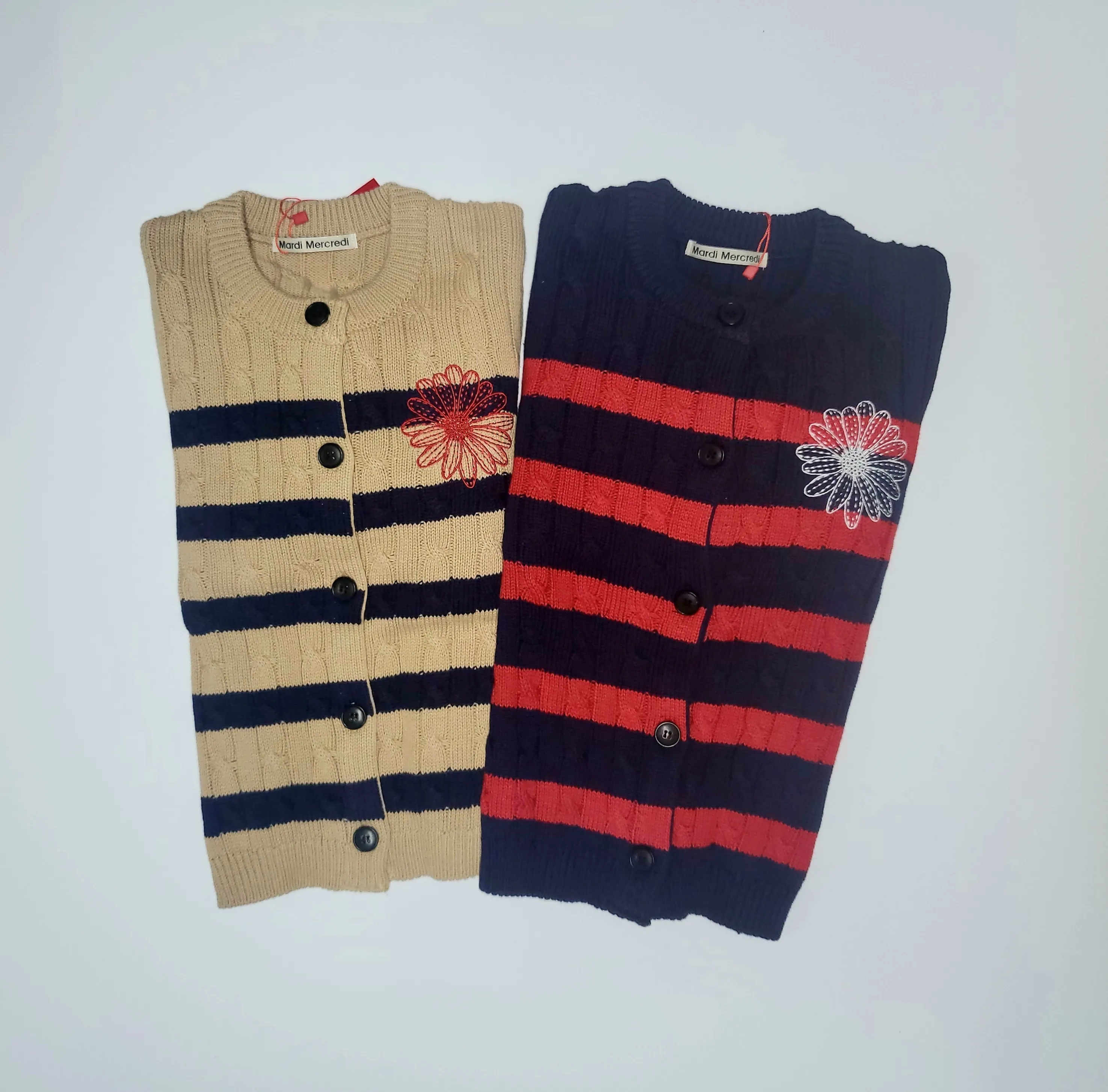 Mardi Mercredi  |Stripes Casual Style Street Style Long Sleeves Cotton Logo