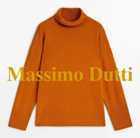 Massimo Dutti  |Casual Style Wool Plain V-neck & Crew neck