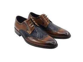 Medallion Wing-tip Basket Weave Four Eyelets Oxford