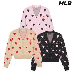 MLB Korea  |Heart Casual Style Street Style Long Sleeves Cotton Logo