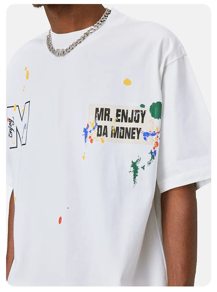 MR. ENJOY DA MONEY  |Crew Neck Unisex Street Style Cotton Short Sleeves Oversized