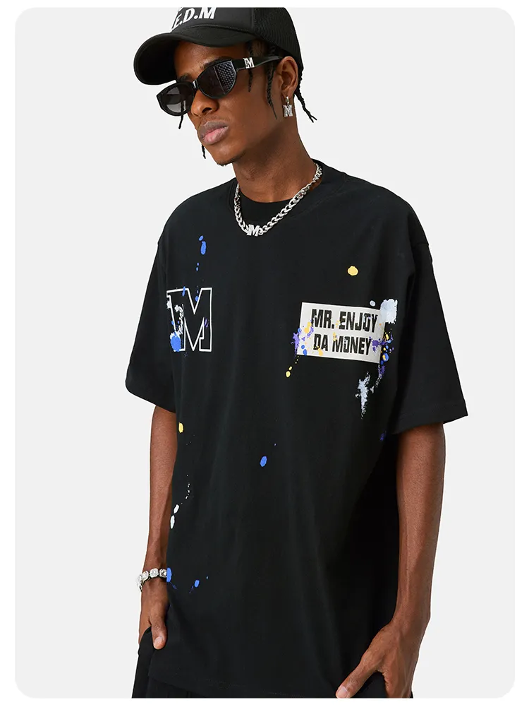 MR. ENJOY DA MONEY  |Crew Neck Unisex Street Style Cotton Short Sleeves Oversized