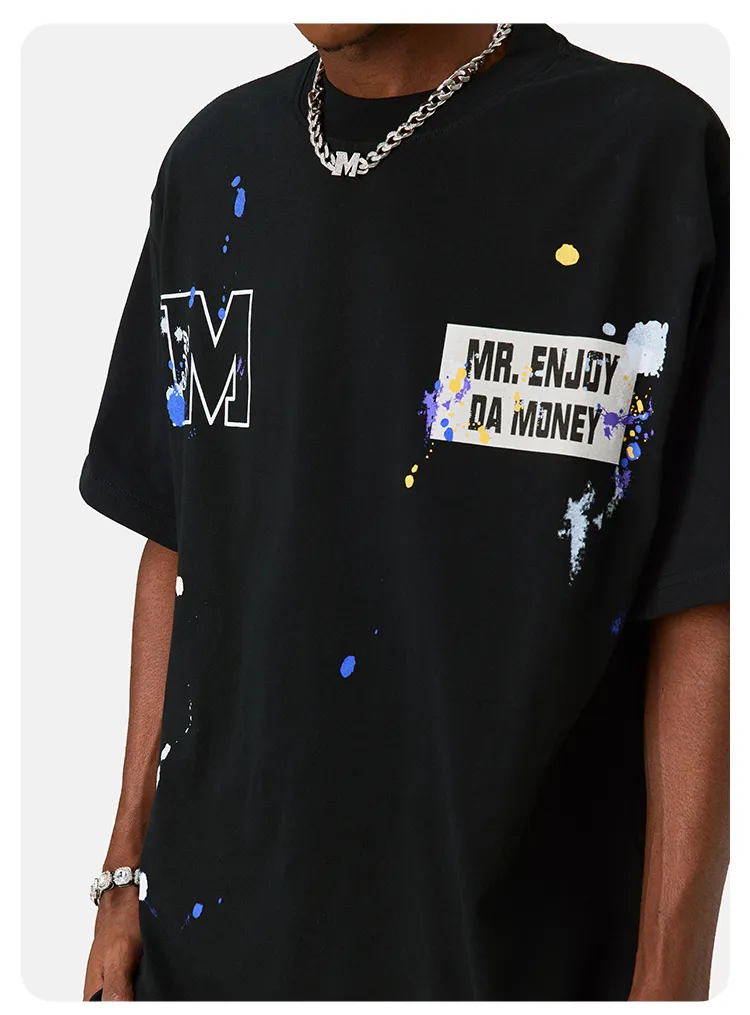 MR. ENJOY DA MONEY  |Crew Neck Unisex Street Style Cotton Short Sleeves Oversized