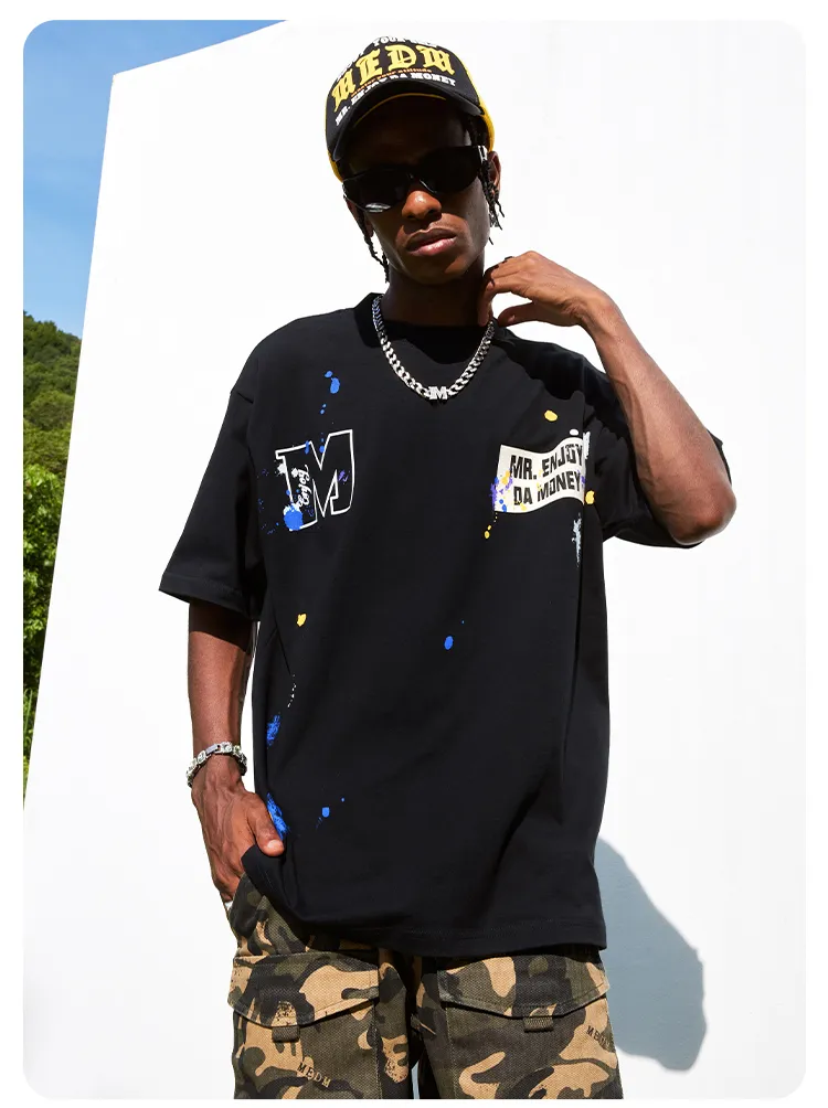 MR. ENJOY DA MONEY  |Crew Neck Unisex Street Style Cotton Short Sleeves Oversized