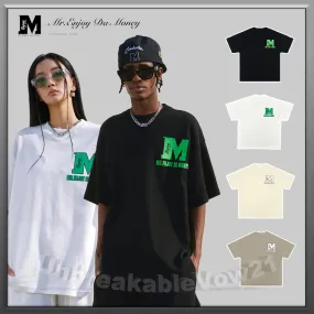 MR. ENJOY DA MONEY  |Unisex U-Neck Cotton Short Sleeves Oversized Logo T-Shirts