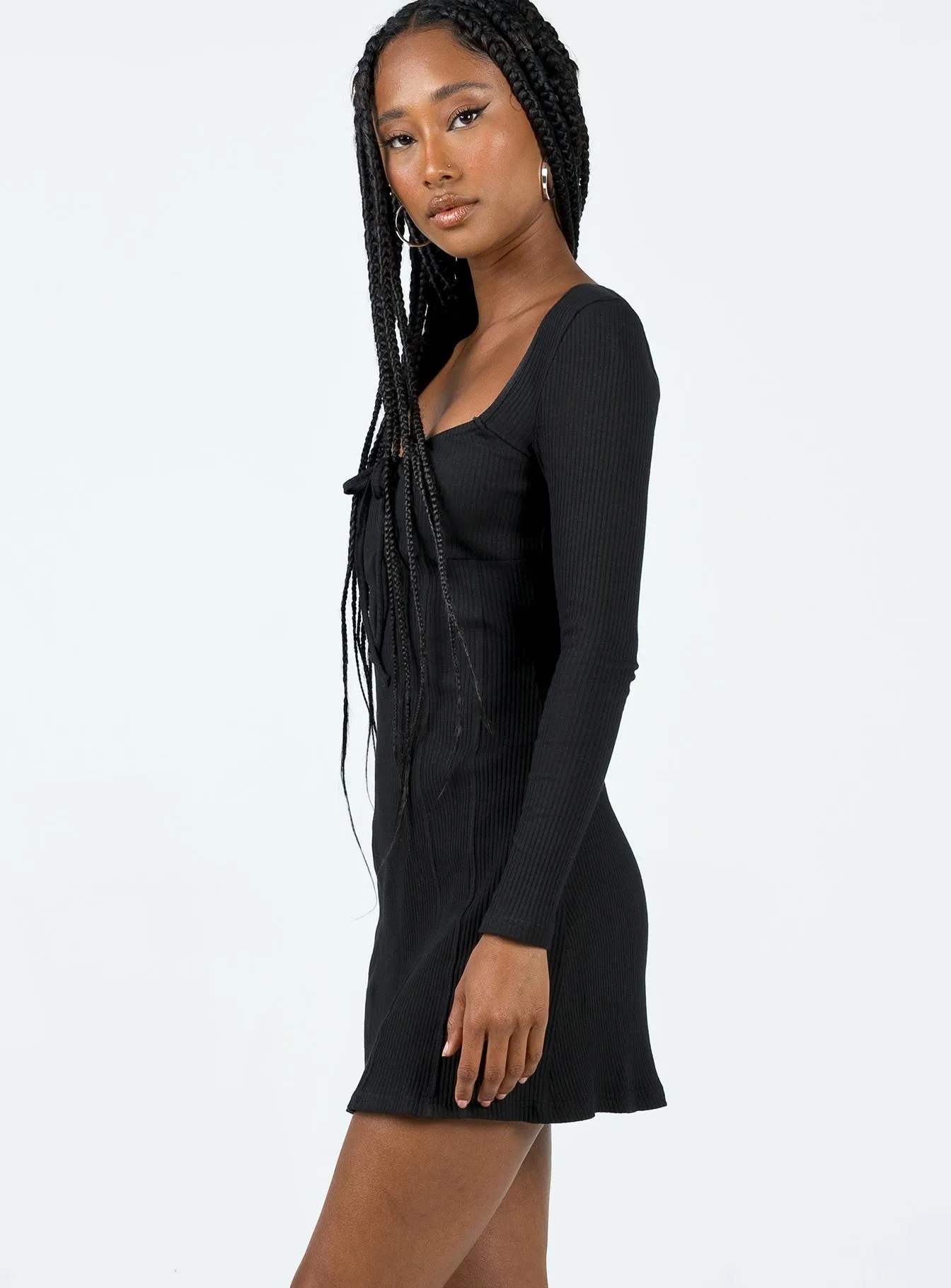 Normandy Long Sleeve Mini Dress Black