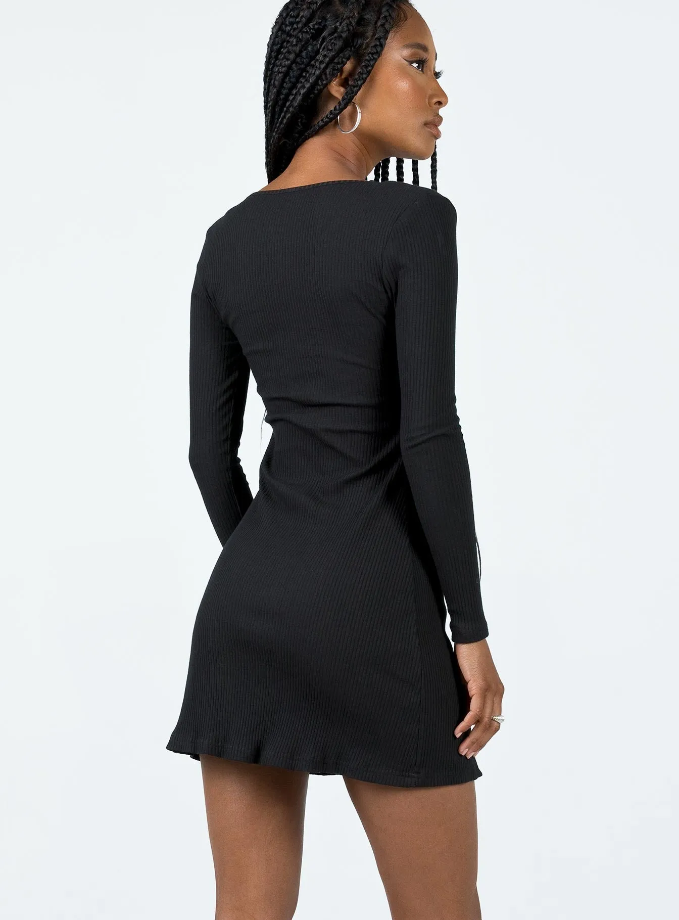 Normandy Long Sleeve Mini Dress Black