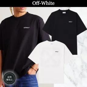 Off-White  |Crew Neck Unisex Street Style Plain Cotton Short Sleeves