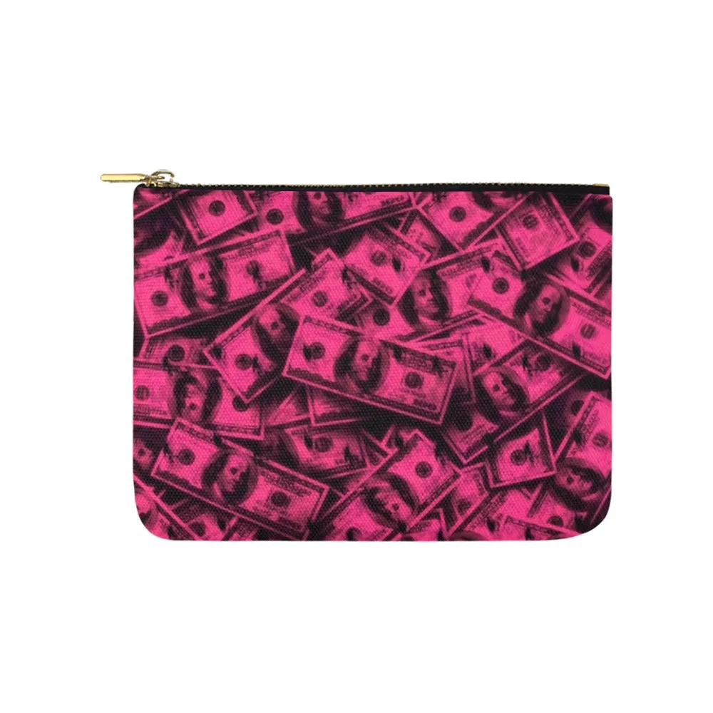 Pink Grunge Money Canvas 8''x 6'' Carry-All Zipper Pouch