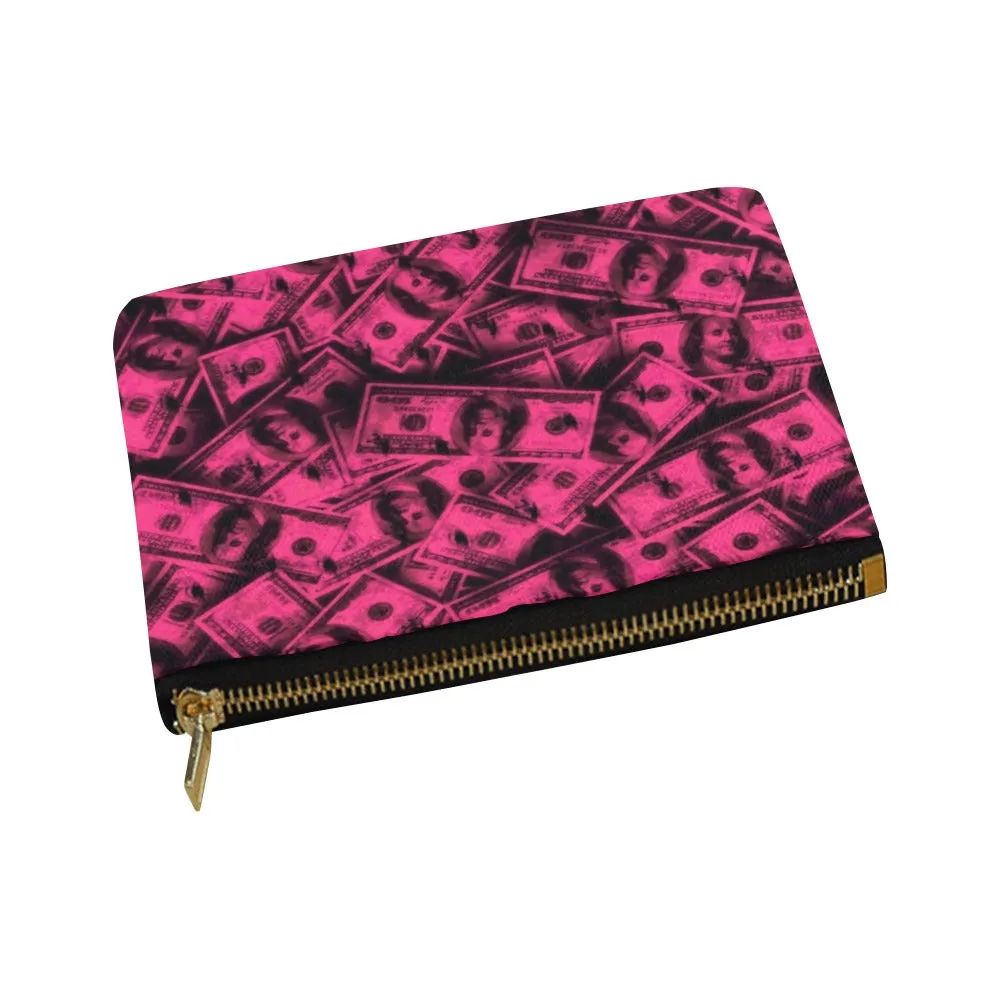 Pink Grunge Money Canvas 8''x 6'' Carry-All Zipper Pouch