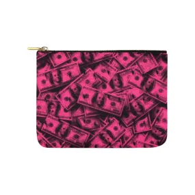 Pink Grunge Money Canvas 8''x 6'' Carry-All Zipper Pouch