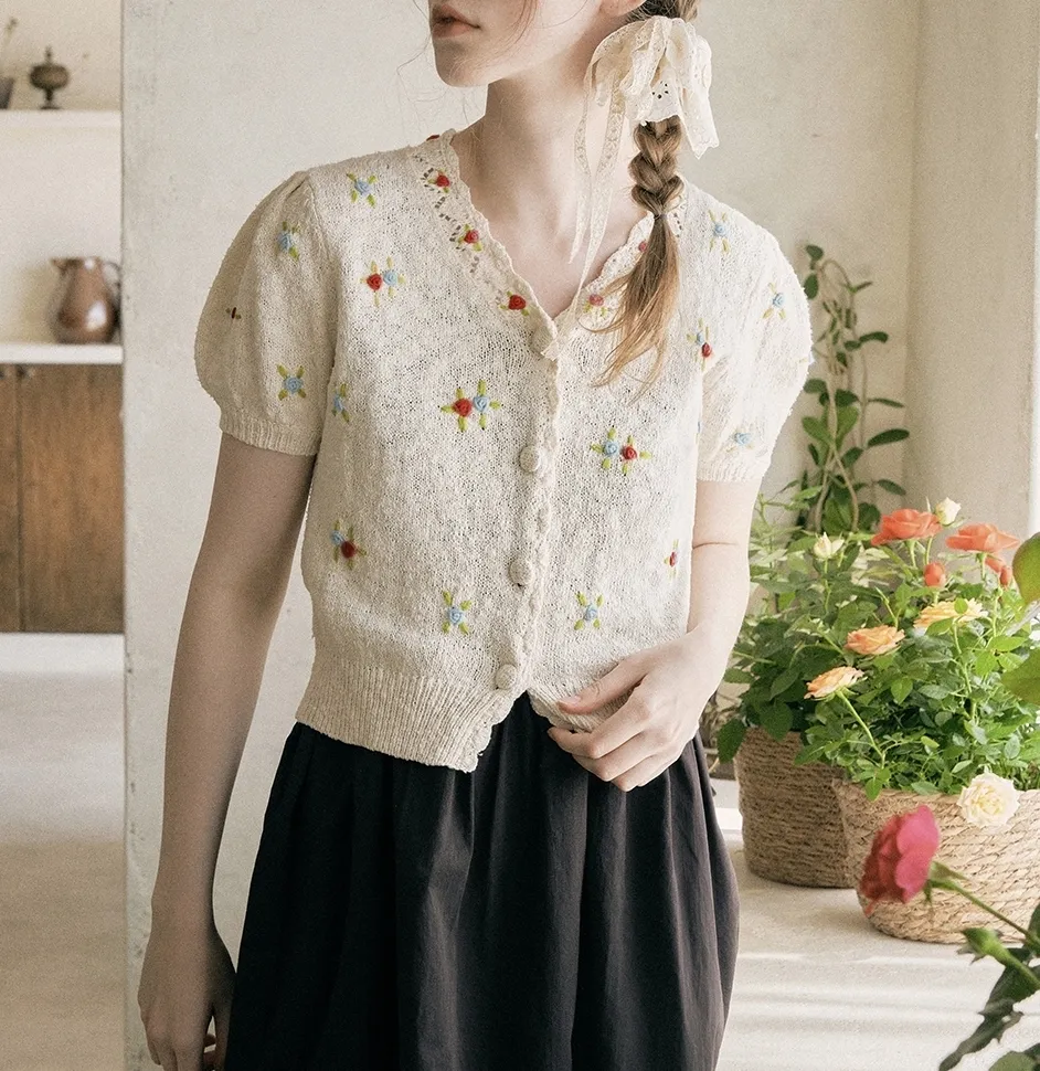 rolarola  |Flower Patterns Casual Style Street Style Plain Cotton