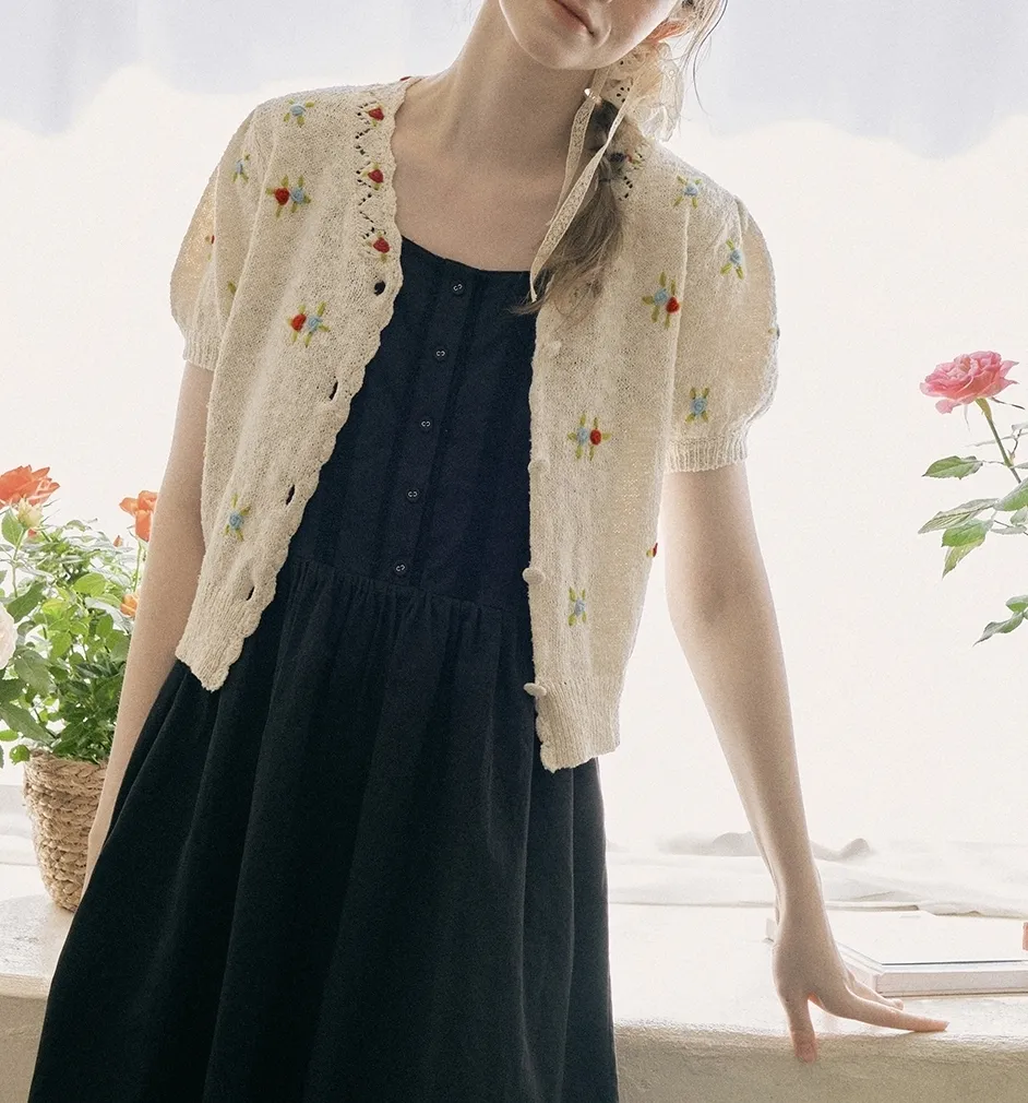 rolarola  |Flower Patterns Casual Style Street Style Plain Cotton