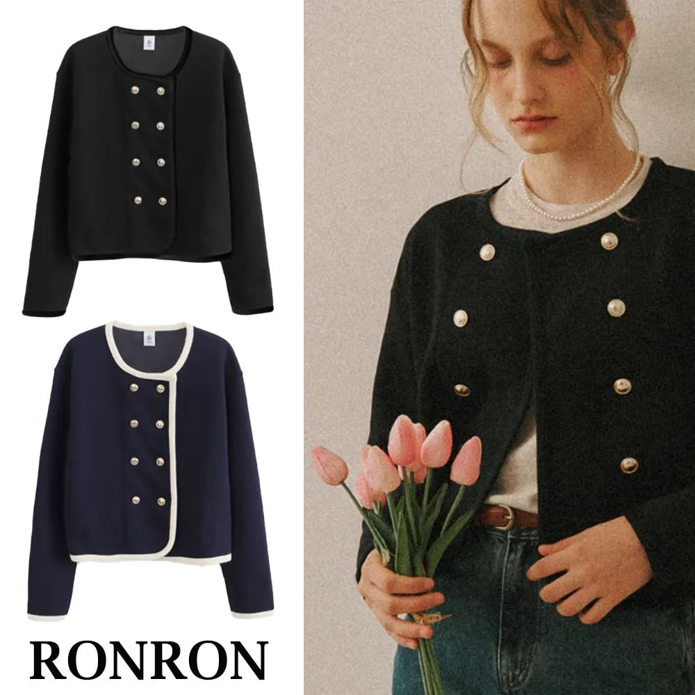 RONRON  |Casual Style Long Sleeves Plain Cotton Office Style