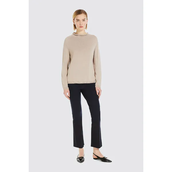 S Max Mara  |Casual Style Long Sleeves Plain Cotton Party Style