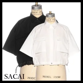 sacai  |Casual Style Plain Cotton Short Sleeves Office Style