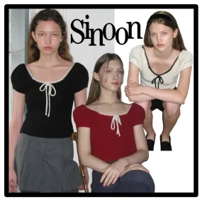 sinoon  |Casual Style Street Style Logo V-neck & Crew neck