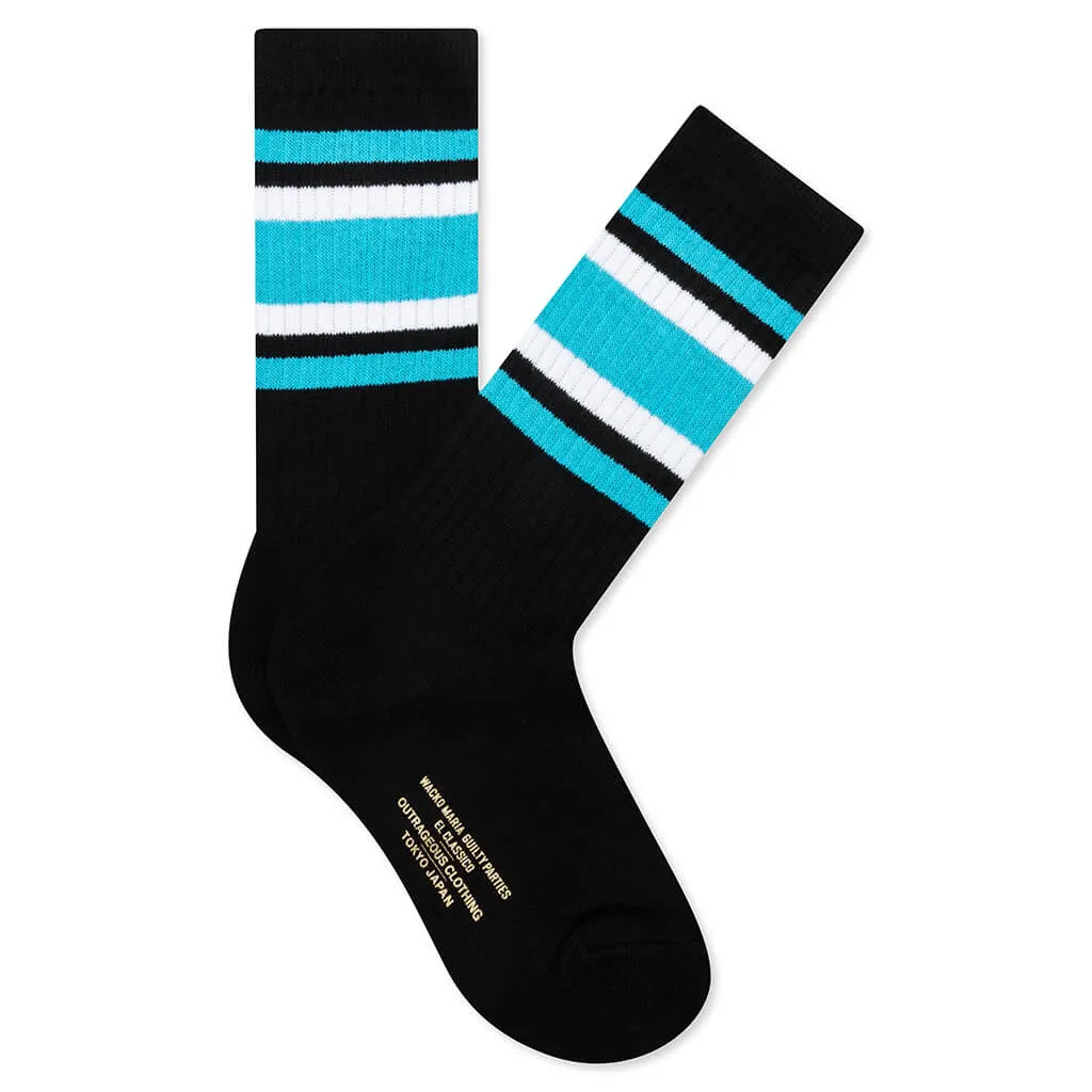 Skater Socks Type-1 - Black/Sax