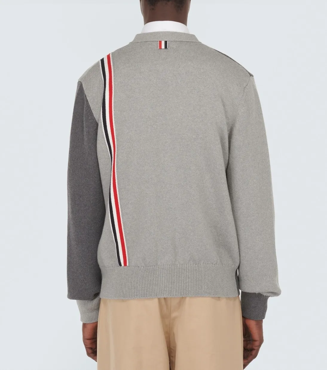 THOM BROWNE  |Stripes Plain Cotton Logo Designers Cardigans