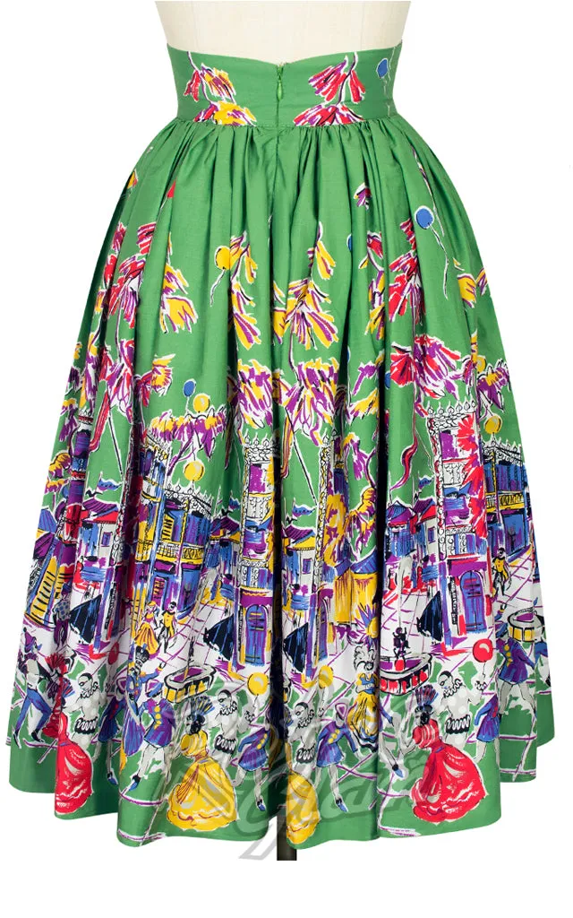 Trashy Diva Gathered Skirt in Carnival Print - Size 8 (S) left only