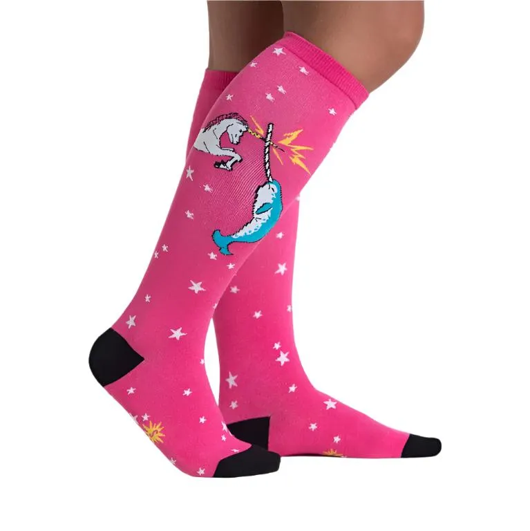 Unicorn vs. Narwhal Knee High Socks