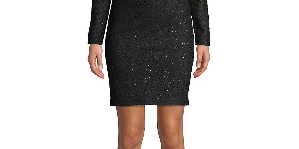 Vince Camuto Women's Sequined Sheath Dress Black Size 10