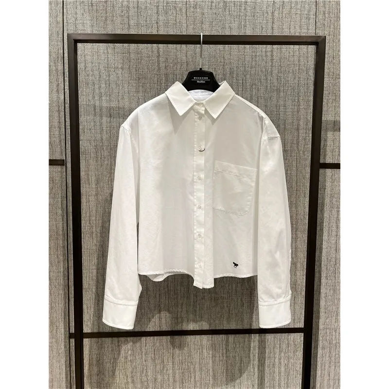 Weekend Max Mara  |Casual Style Long Sleeves Plain Cotton Office Style