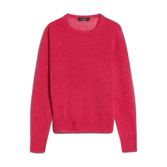 Weekend Max Mara  |Crew Neck Casual Style Linen Rib Long Sleeves Plain