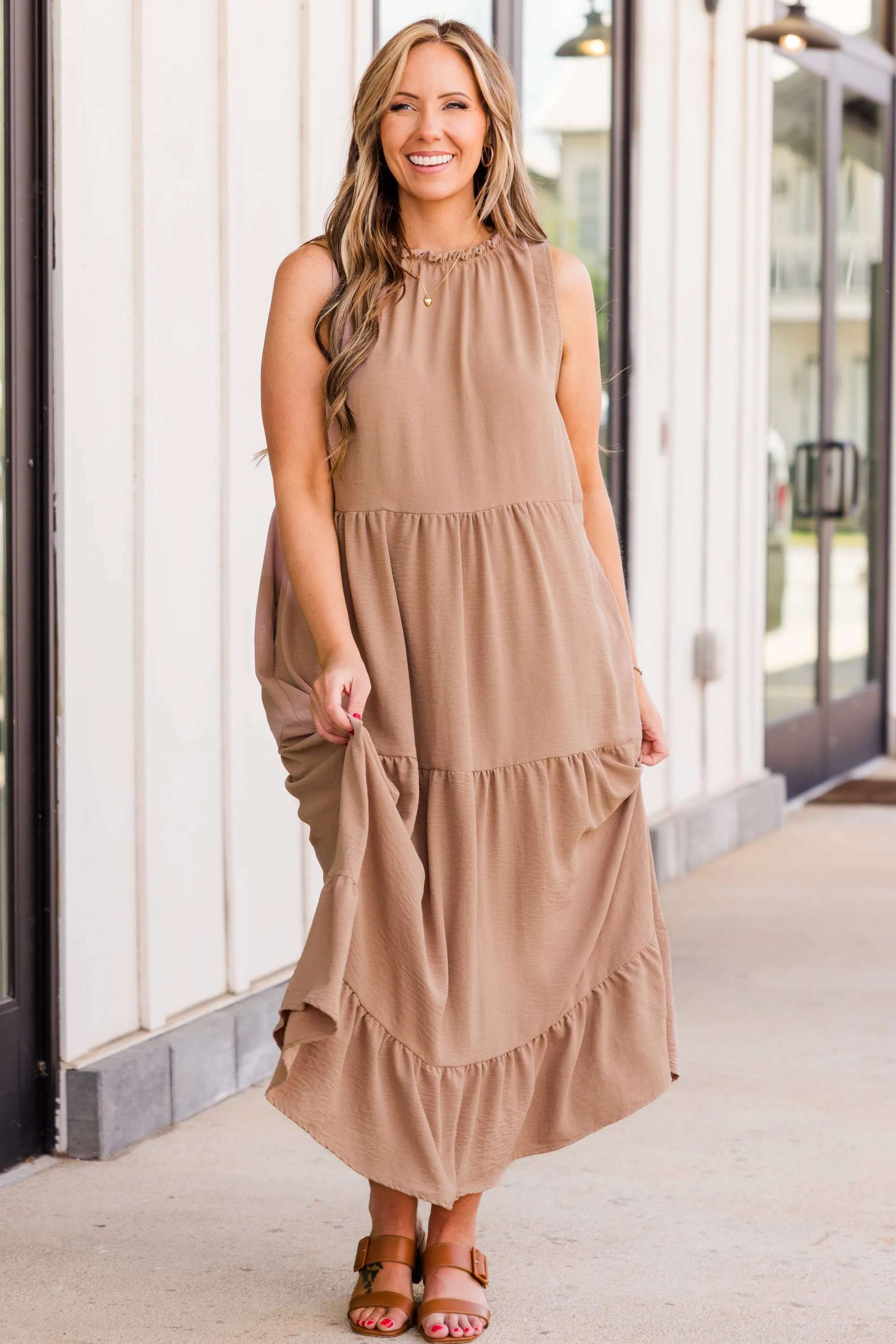 Weekend Wardrobe Maxi Dress, Light Mocha