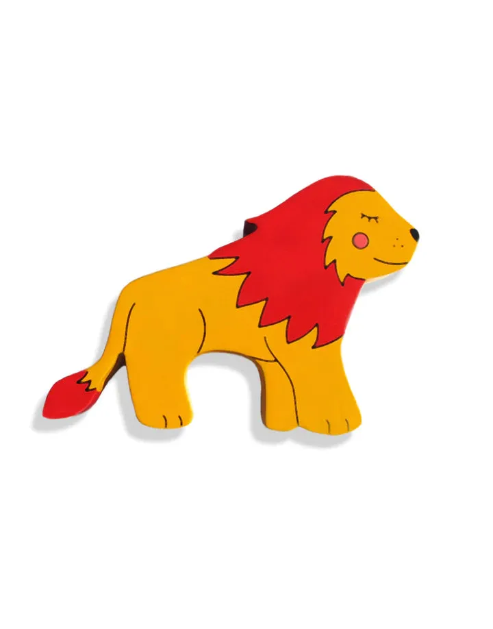 Wooden Lion Magnet