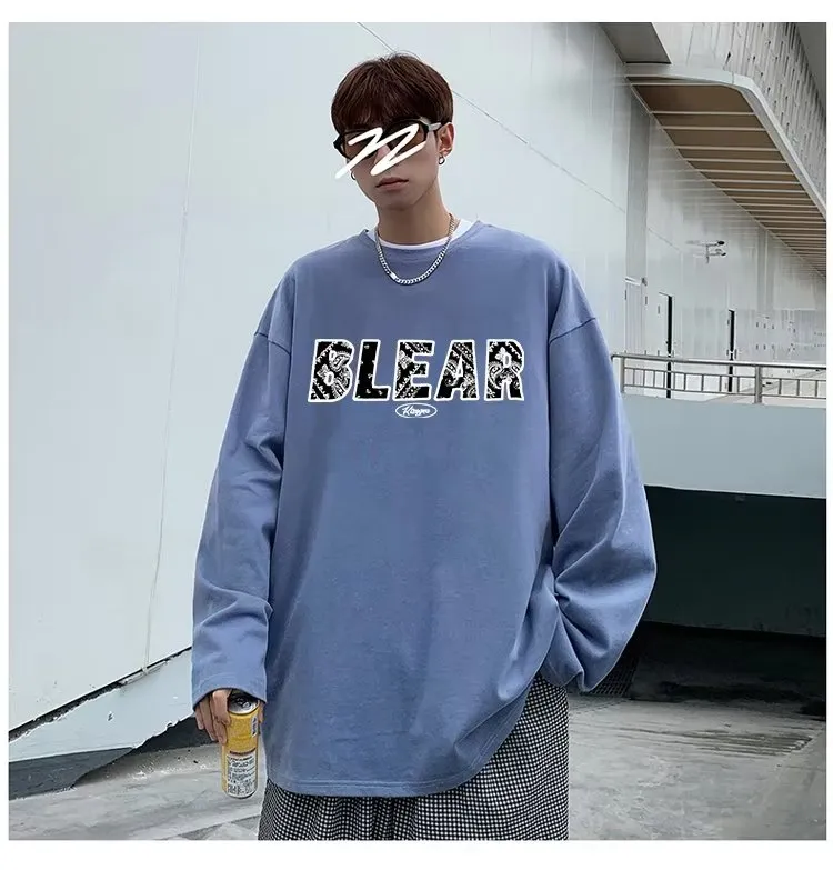 Xituodai Men Long Sleeve T-shirts Letter Print O-neck Oversize 8XL Ulzzang Streetwear Men 2022 Autumn Winter Korean Long Sleeve 