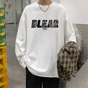 Xituodai Men Long Sleeve T-shirts Letter Print O-neck Oversize 8XL Ulzzang Streetwear Men 2022 Autumn Winter Korean Long Sleeve 